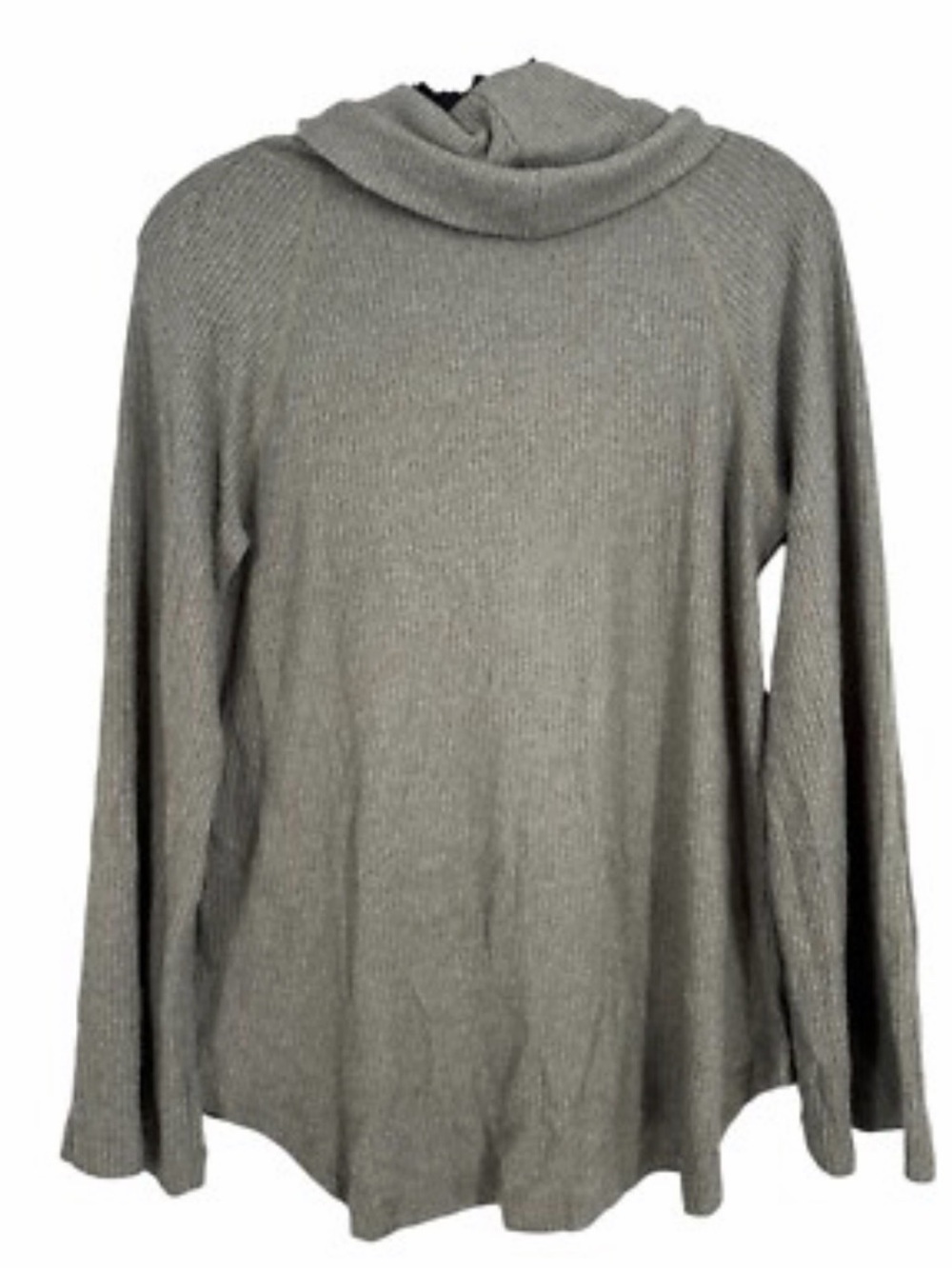 Gray Long-Sleeve Cowlneck Knit Sweater - Women